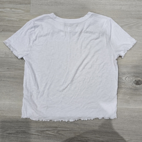 Aerie Ribbed White Scalloped Edges NWT XS - Picture 3 of 4